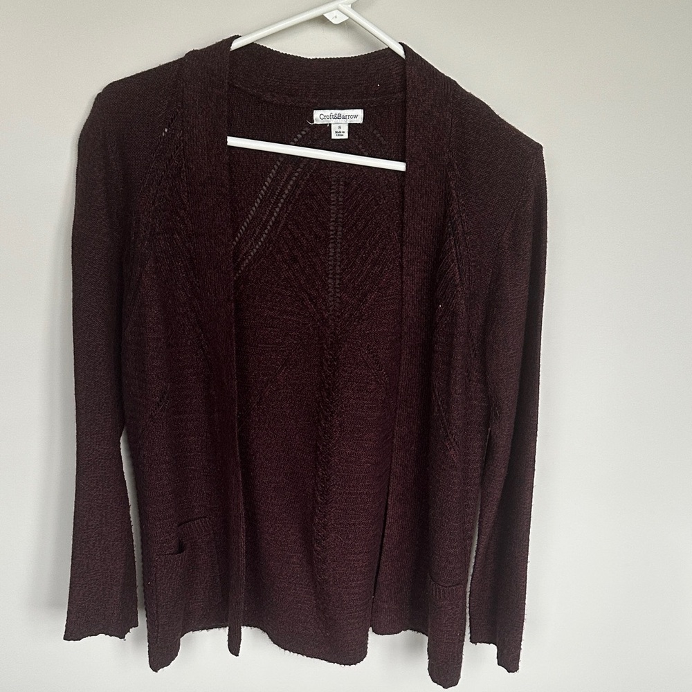 Croft & Barrow Women's Rich Burgundy Cardigan